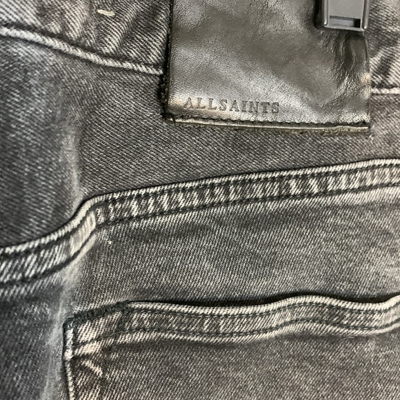 All Saints Cigarette Slim Fit Distressed Faded Black Jeans 30W/32L - Picture 7 of 11